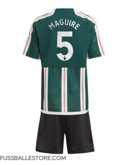 Günstige Manchester United Harry Maguire #5 Auswärts Trikotsatzt Kinder 2023-24 Kurzarm (+ Kurze Hosen)